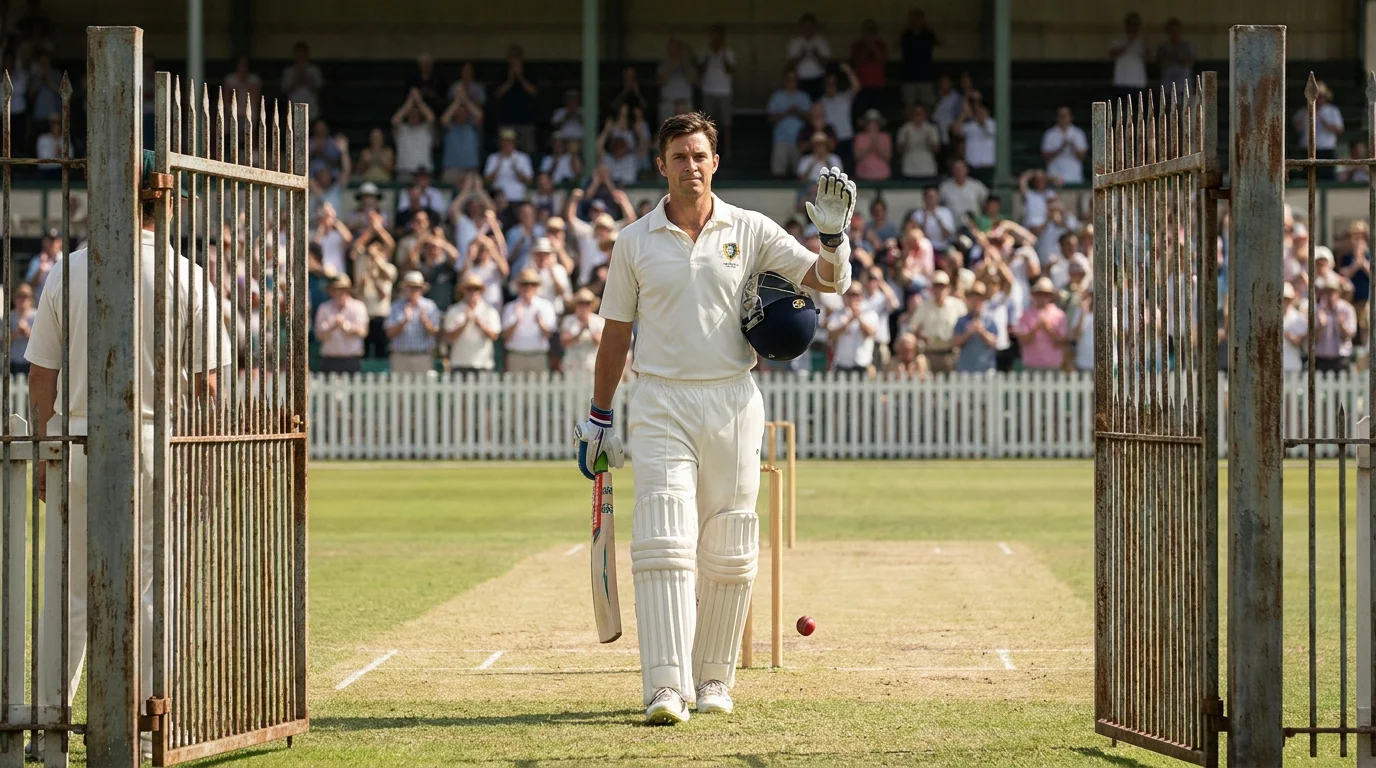 Star cricket batsman walking out as the clear favourite