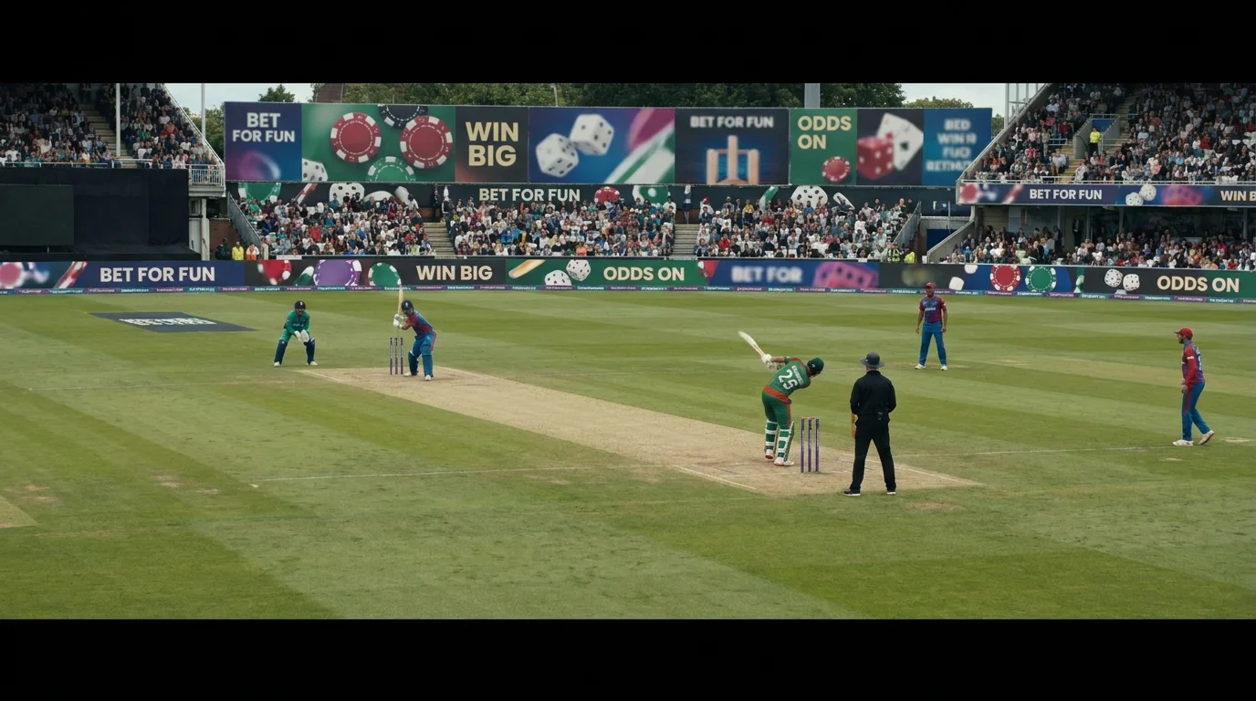 Cricket stadium signage prompting debate over gambling adverts