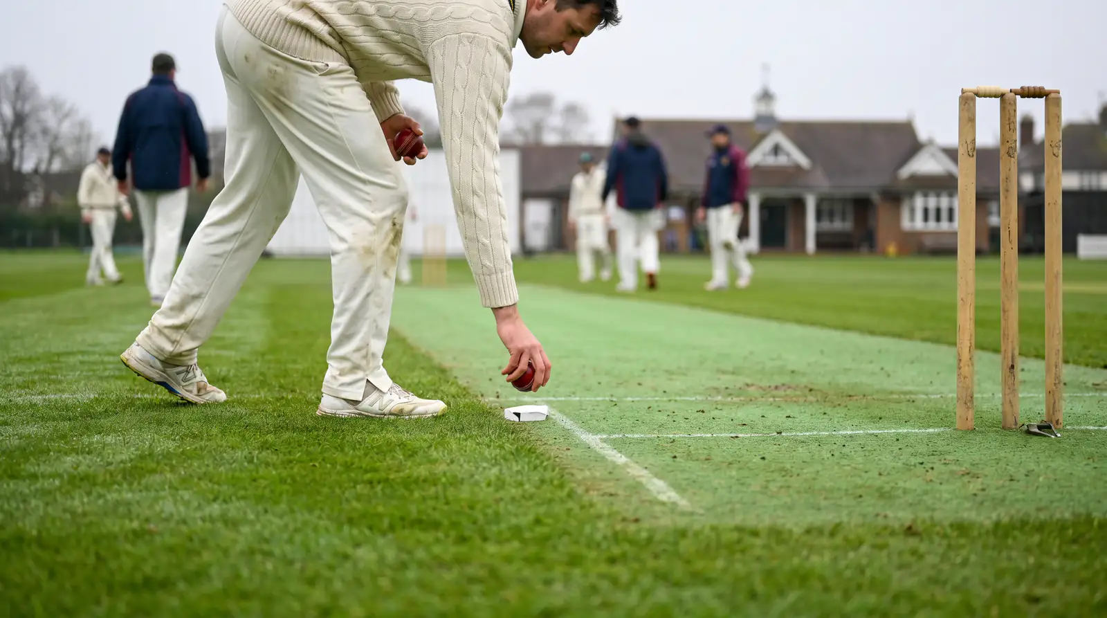 Green seaming county pitch early in the season