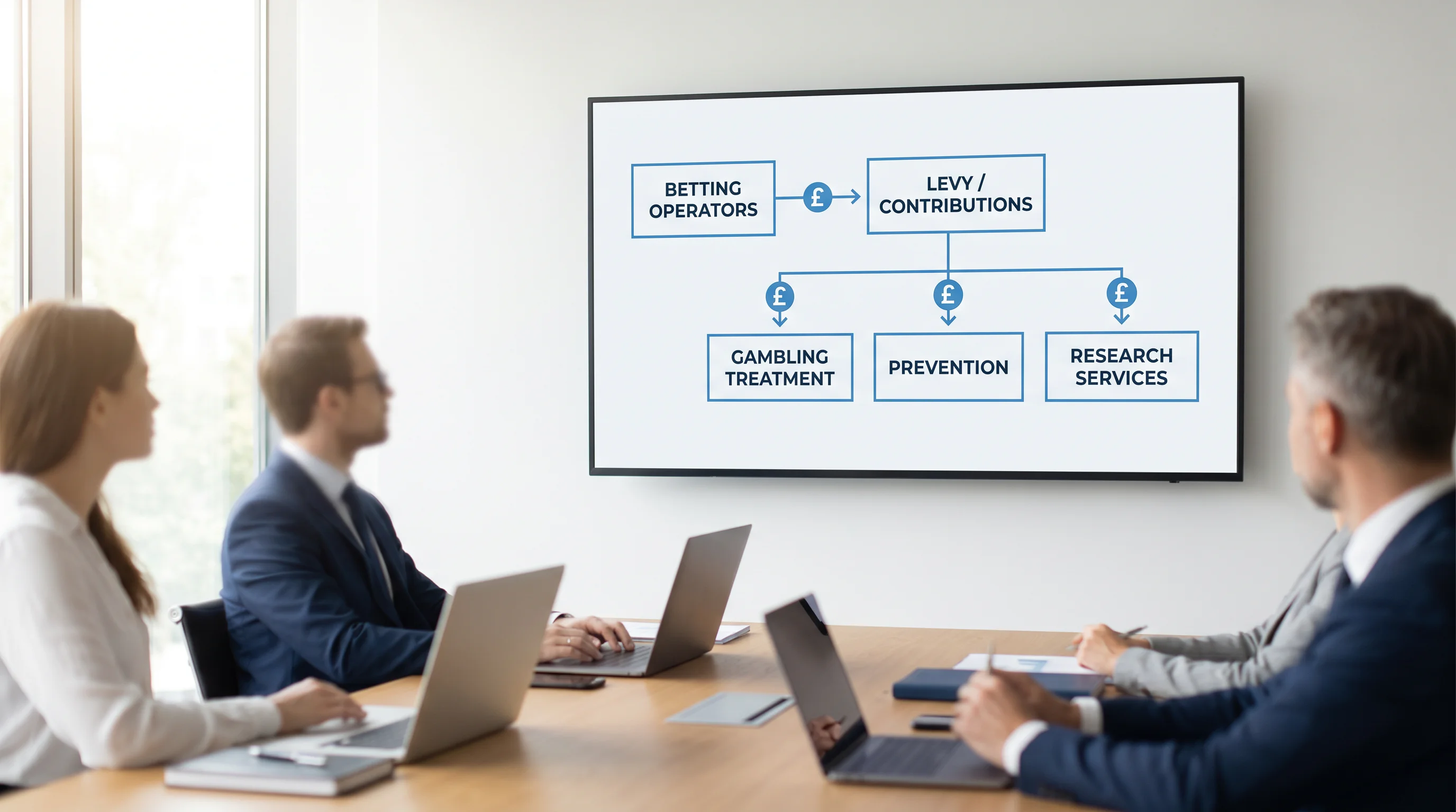 Symbolic funding flow from betting operators toward gambling treatment and prevention services