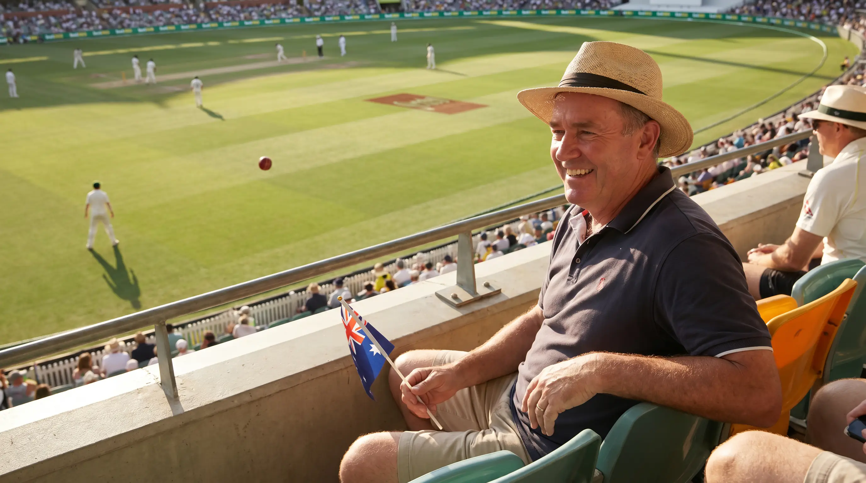 Ordinary cricket fan enjoying a match with trust in the game