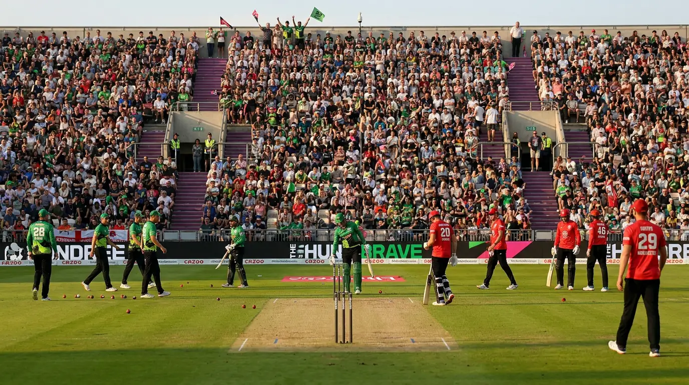 Crowd at a men's and women's Hundred double-header