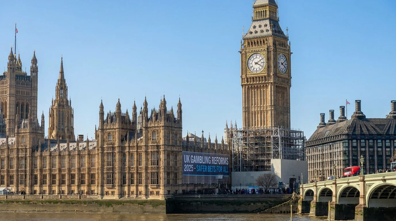 Houses of Parliament representing the 2025 UK gambling reforms reshaping betting rules