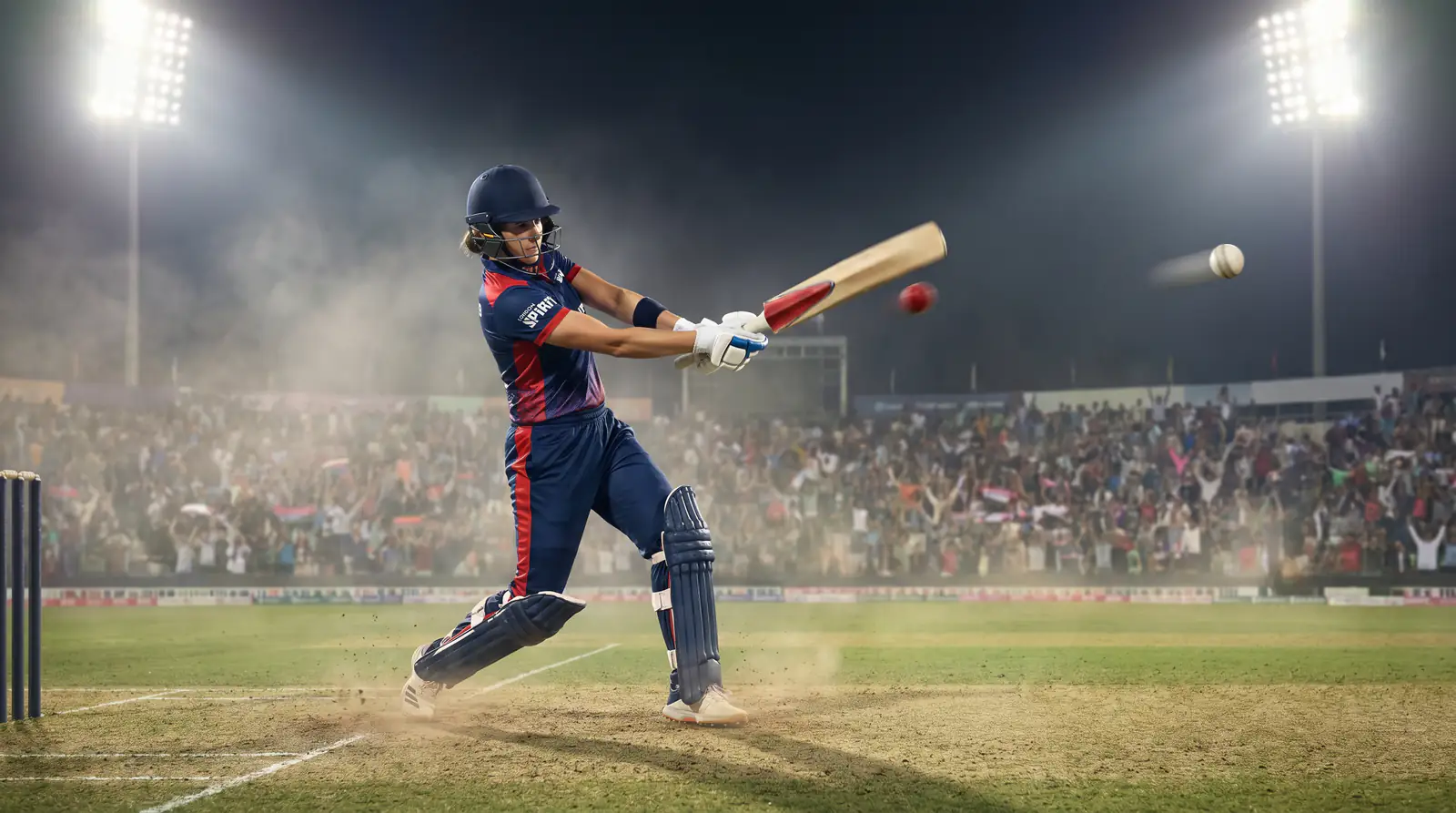 Women's Hundred batter playing a powerful stroke